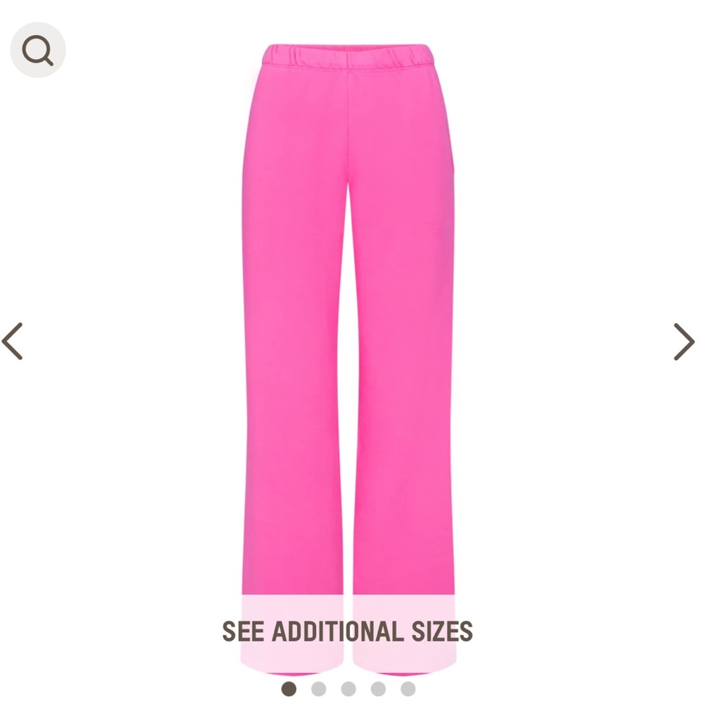 Skims Pink Wide Leg Sweatpants (Light French Terry Pant)